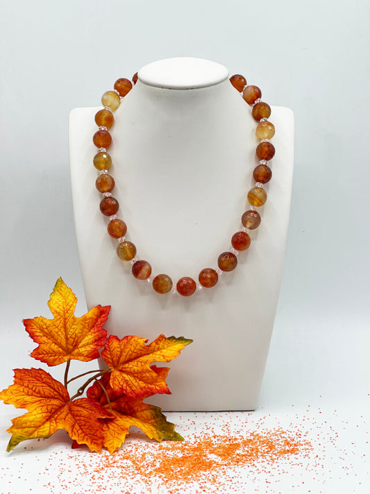 Karneol & Bergkristall Halskette