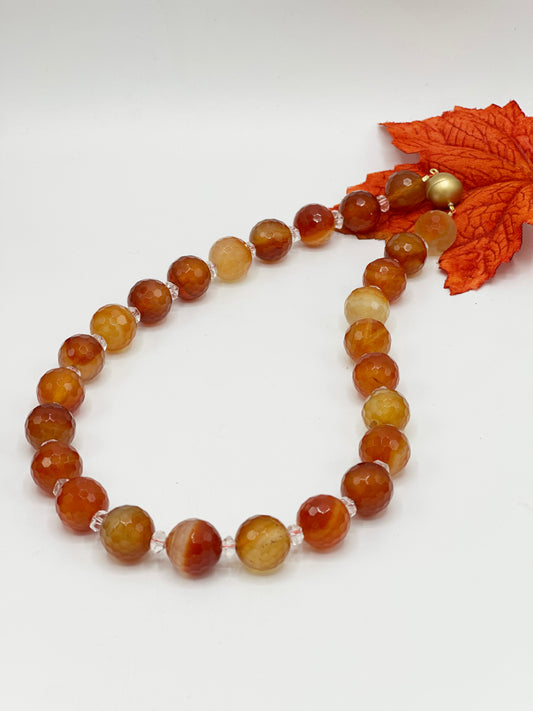 Karneol & Bergkristall Halskette