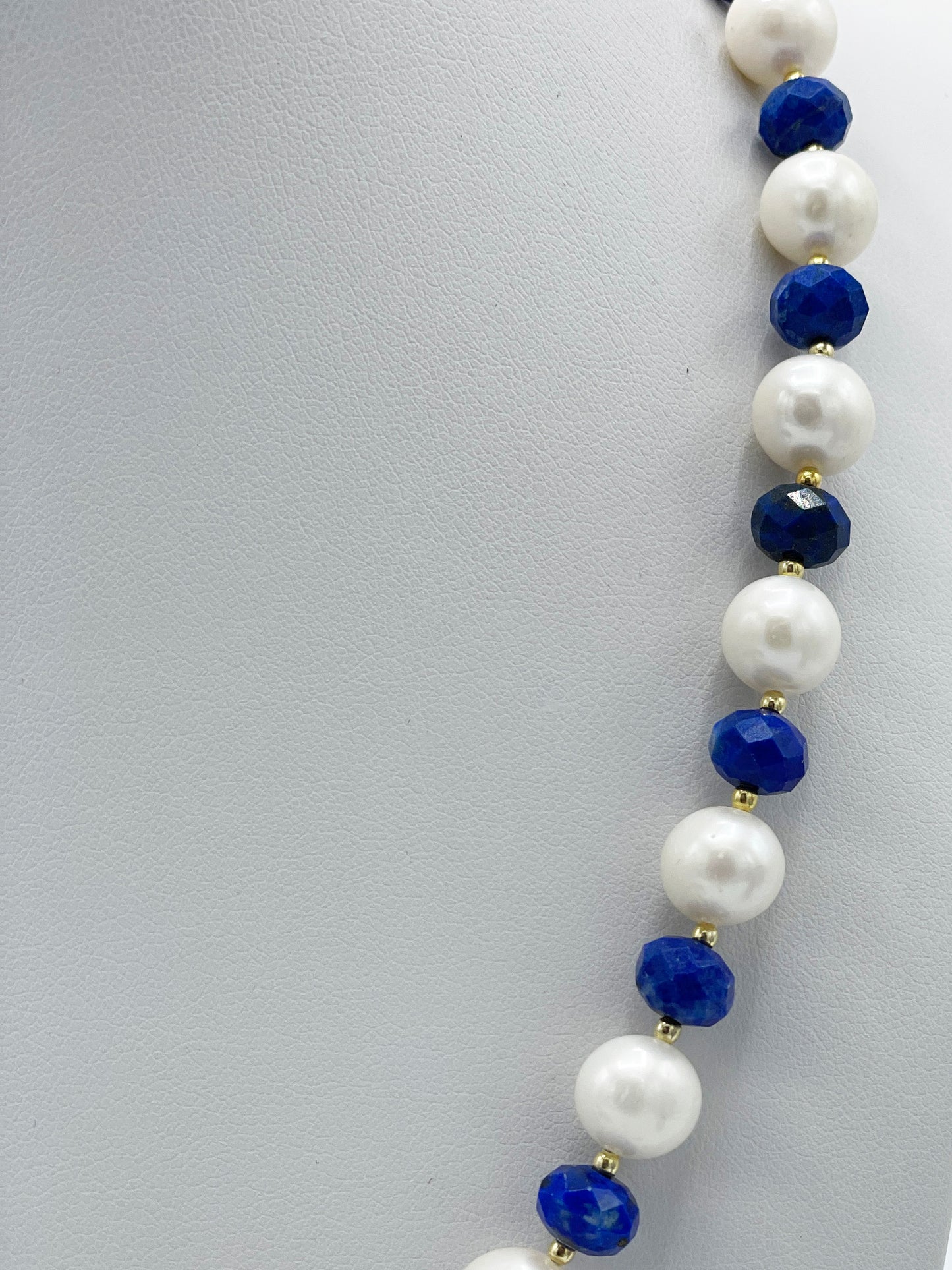 Lapislazuli & Perle Halskette