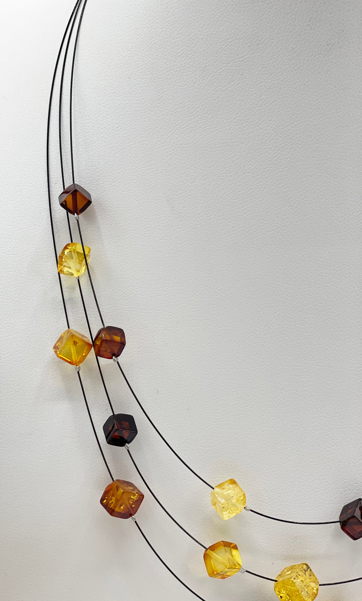 Dreireihige Bernstein Halskette