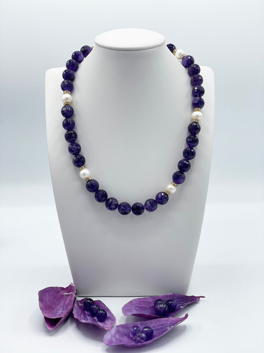 Amethyst und Perle Halskette