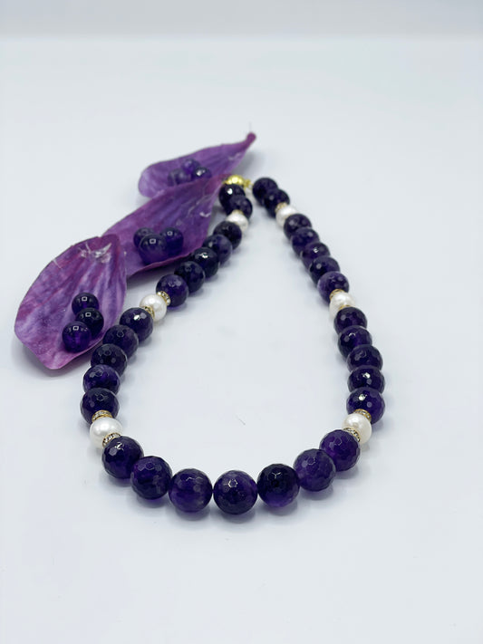 Amethyst und Perle Halskette