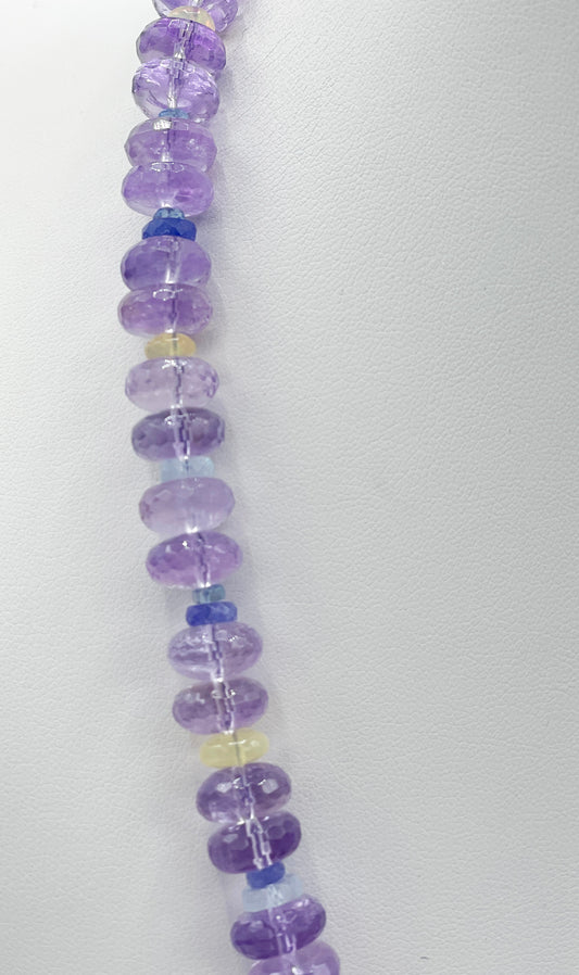 Amethyst mit Opal & Aquamarin Halskette