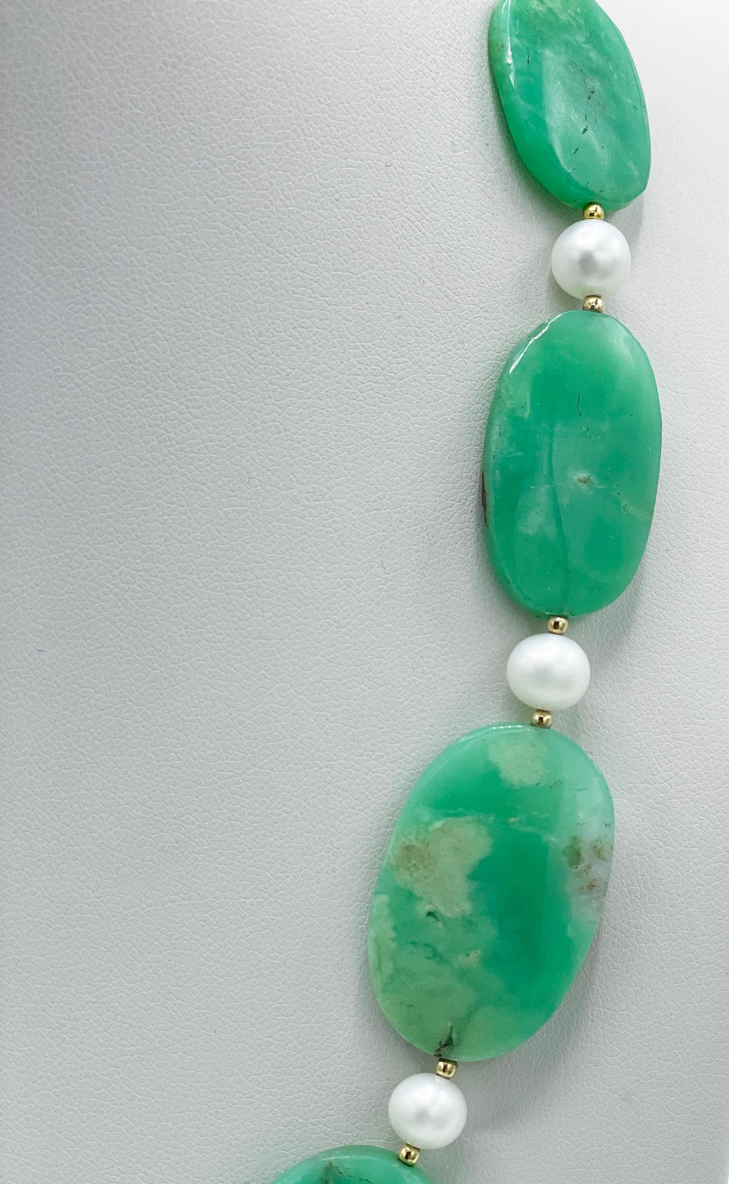 Chrysopras & Perle Halskette