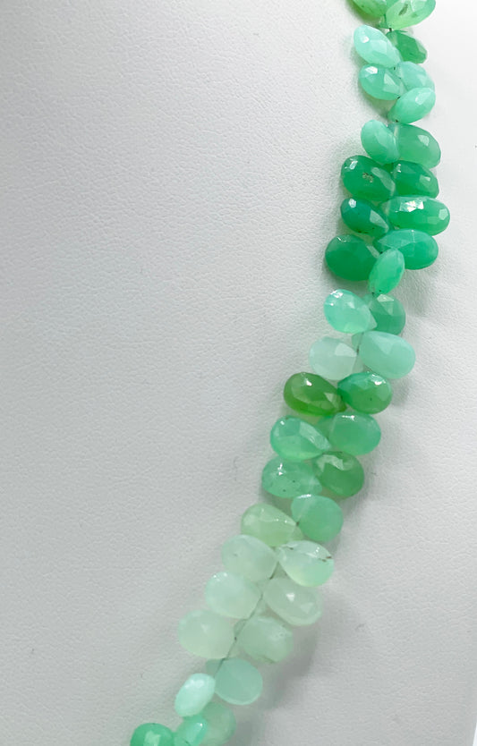 Chrysopras Tropfen Halskette