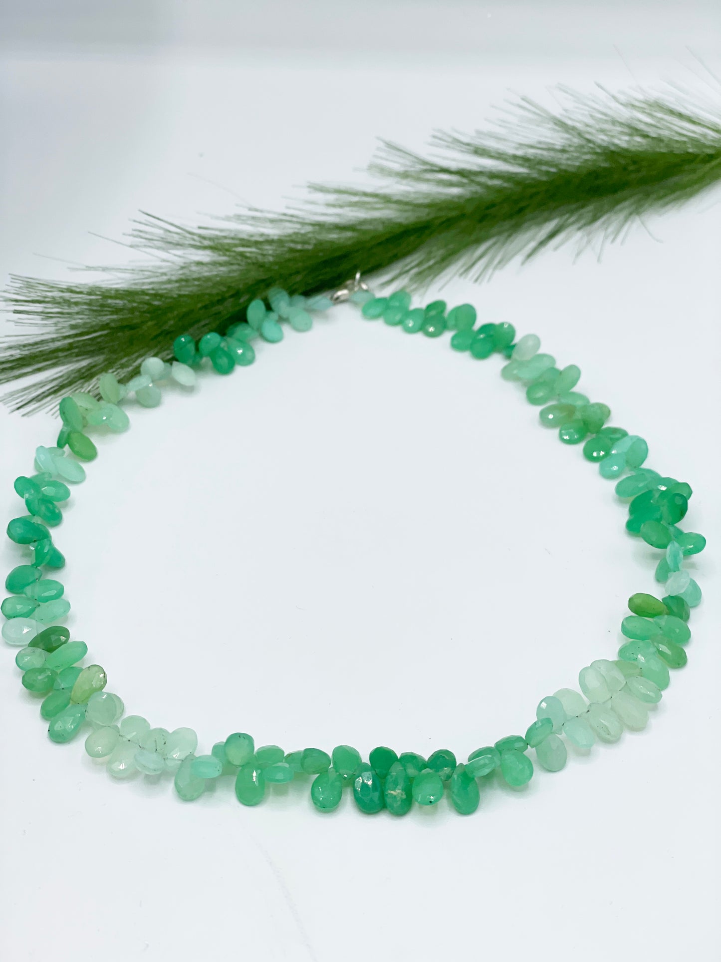 Chrysopras Tropfen Halskette