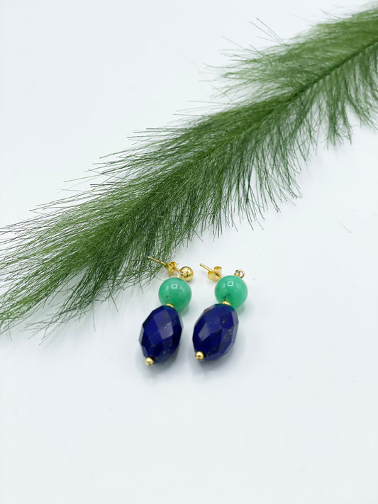 Lapislazuli & Chrysopras Ohrringe