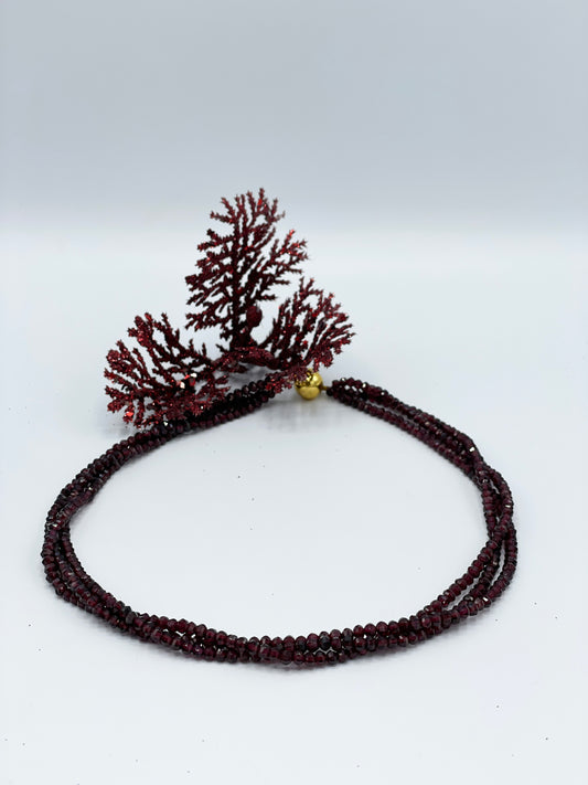 Dreireihige Granat Halskette