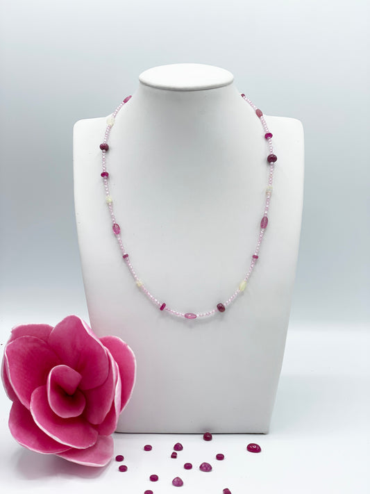 Rubin & Opal Halskette