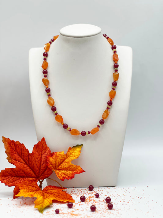 Karneol & Rubin Halskette