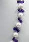 Amethyst Tropfen mit Perle Halskette